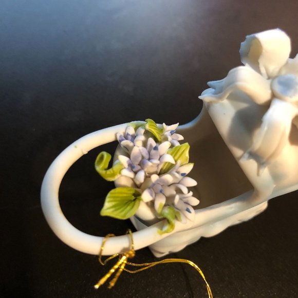 Porcelain Blue Baby Carriage Arte Porcelain designed by JS Collection Signed - Picture 7 of 12